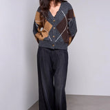 Lenox | Cardigan en tricot à motif diamant