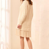 Edith | Robe chandail avec ourlet chiffon plissé