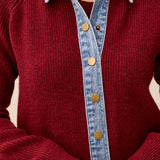 Elwood | Veste-chandail avec détails en denim