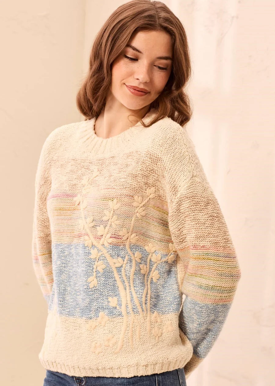 Louna | Tricot fantaisie à broderies