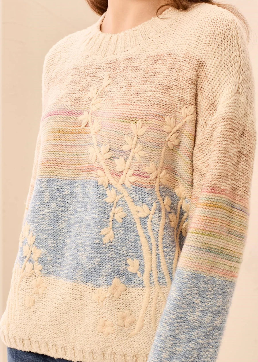 Louna | Tricot fantaisie à broderies