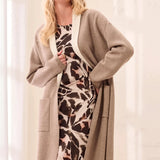 Avery | Cardigan long ouvert à poches