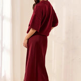 Milan | Jupe midi en satin & dentelle