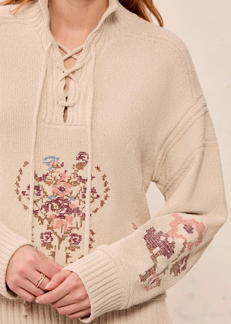 Pippa | Pull en tricot doux avec broderies