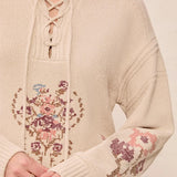 Pippa | Pull en tricot doux avec broderies